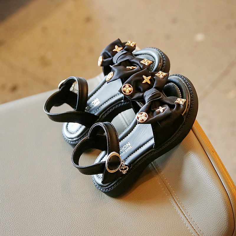 Giày Sandal Công Chúa Đế Mềm Hở Ngón Đính Nơ Thời Trang Mùa Hè Cho Bé Gái