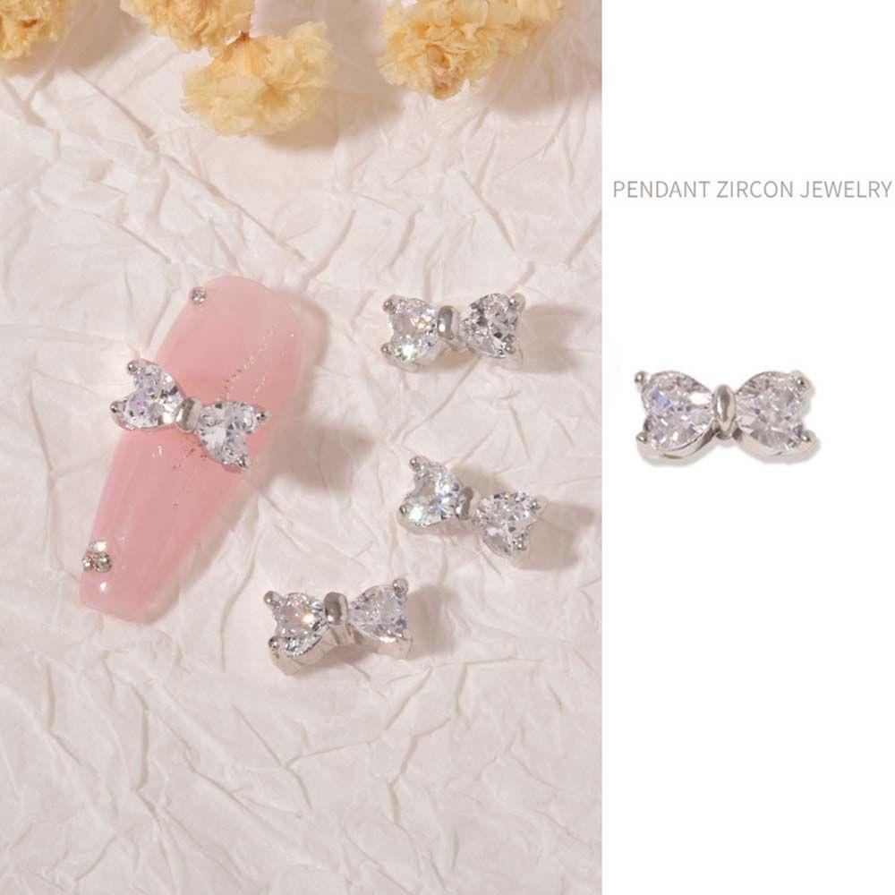 Móng Tay Giả Có Hương Thơm Đính Nơ Xinh Xắn|Hạt Charm 3D Lấp Lánh Đính Móng Nghệ Thuật|Phụ Kiện Trang Trí Móng Tay Xinh Xắn