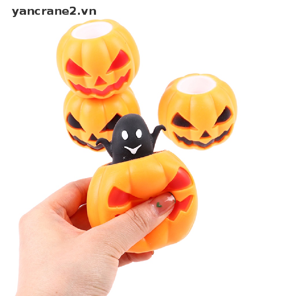 Đồ Chơi Nắn Bóp Hình Trái Bí Ngô Halloween Giảm Căng Thẳng {yancrane2.vn}