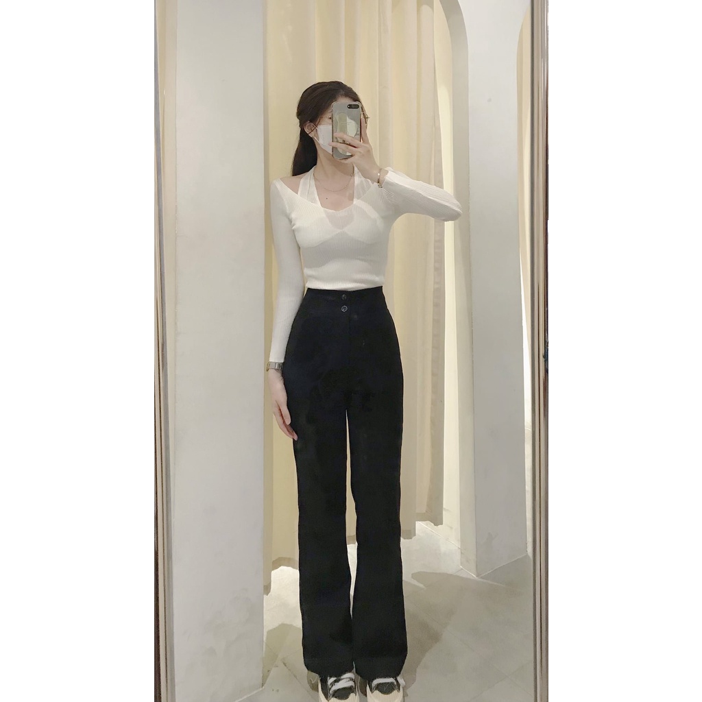 Áo Kiểu Nữ Tay Dài Form Ôm Ulzzang - Nabishop1234 Mã KIEU006 (ẢNH THẬT)