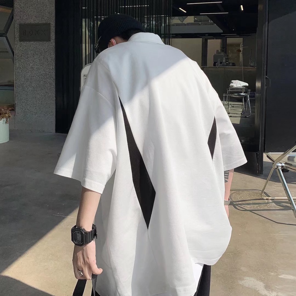 áo polo nam thời trang bông áo thun nam có cổ from rộng phong cách Hàn Quốc áo thun thể thao áo polo unisex áo phông nam