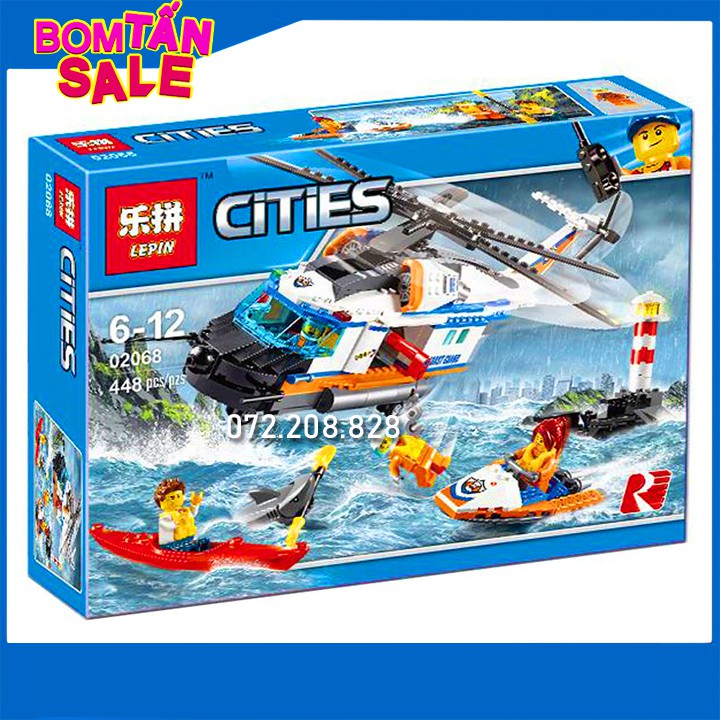 Lego Ninjago Cities Lepin 02068 / 448 Mảnh ghép 🍀 Bộ LEGO Xếp Hình Cảnh Sát Biển