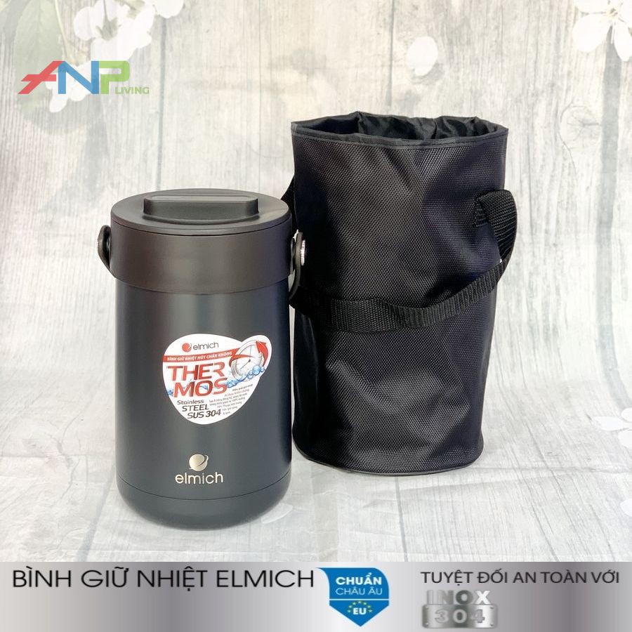 Hộp Đựng Cơm Giữ Nhiệt 3 Ngăn Inox 304 nóng 12h lạnh 24h ELMICH EL-3129 1500ml