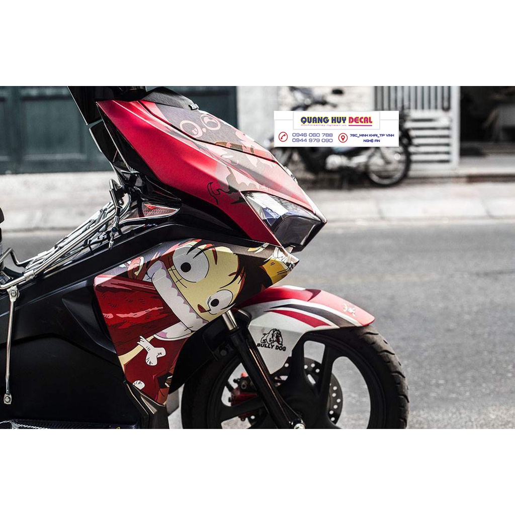 Tem xe air blade one piece đỏ đen , tem trùm xe air blade, tem xe ab, tem dán xe máy ab one piece đỏ đen