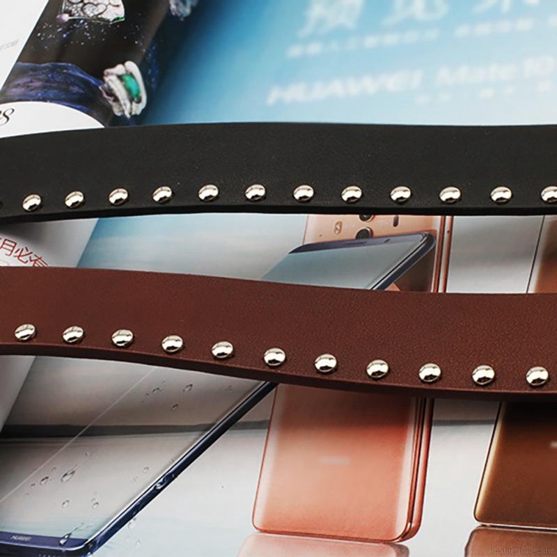 ❉beauty❉ Ladies Square Rivet Stitching Metal Pin Buckle Popular Wild Casual Novelty Fashion Punk Square Ring Belt