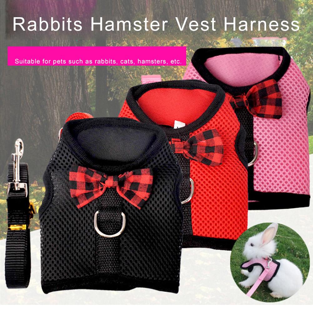 🍒TG Thỏ Hamster Vest Dây nịt Bunny Lưới Dây đeo ngực Dây đeo Chồn Guinea Pig Động vật nhỏ Phụ kiện vật nuôi S / M / L