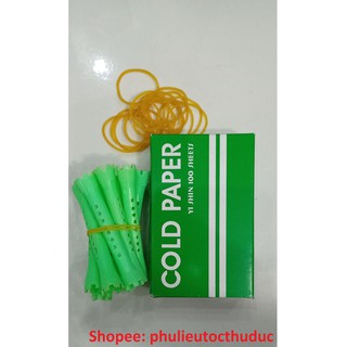 Combo dụng cụ uốn tóc cho nam nữ gồm dây thun+ 10 trục uốn tóc+ 1 hộp giấy uốn lạnh