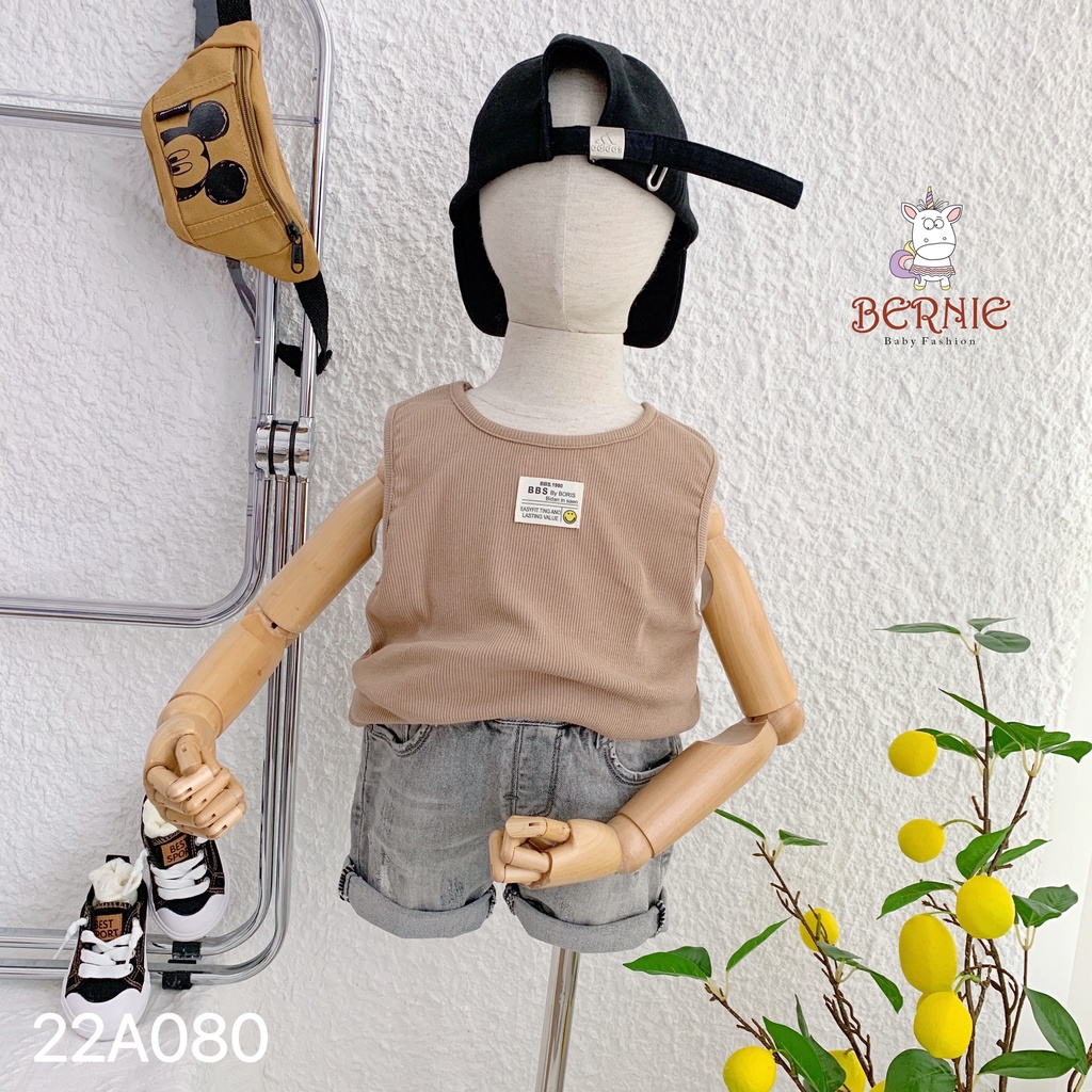 Áo ba lỗ bé trai cá tính, khoẻ khoắn, áo thun sát nách bé trai hàng  đẹp Bernie