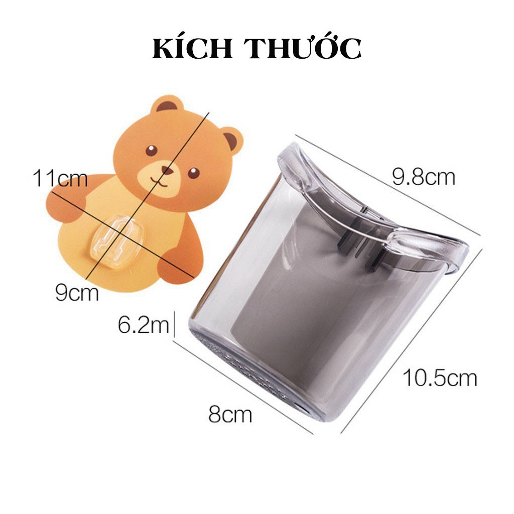 Cốc gấu dán tường đựng bàn chải cute, tiện dụng, cốc đựng bàn chải đánh răng siêu dính siêu bền LCG1 - LIXHOME