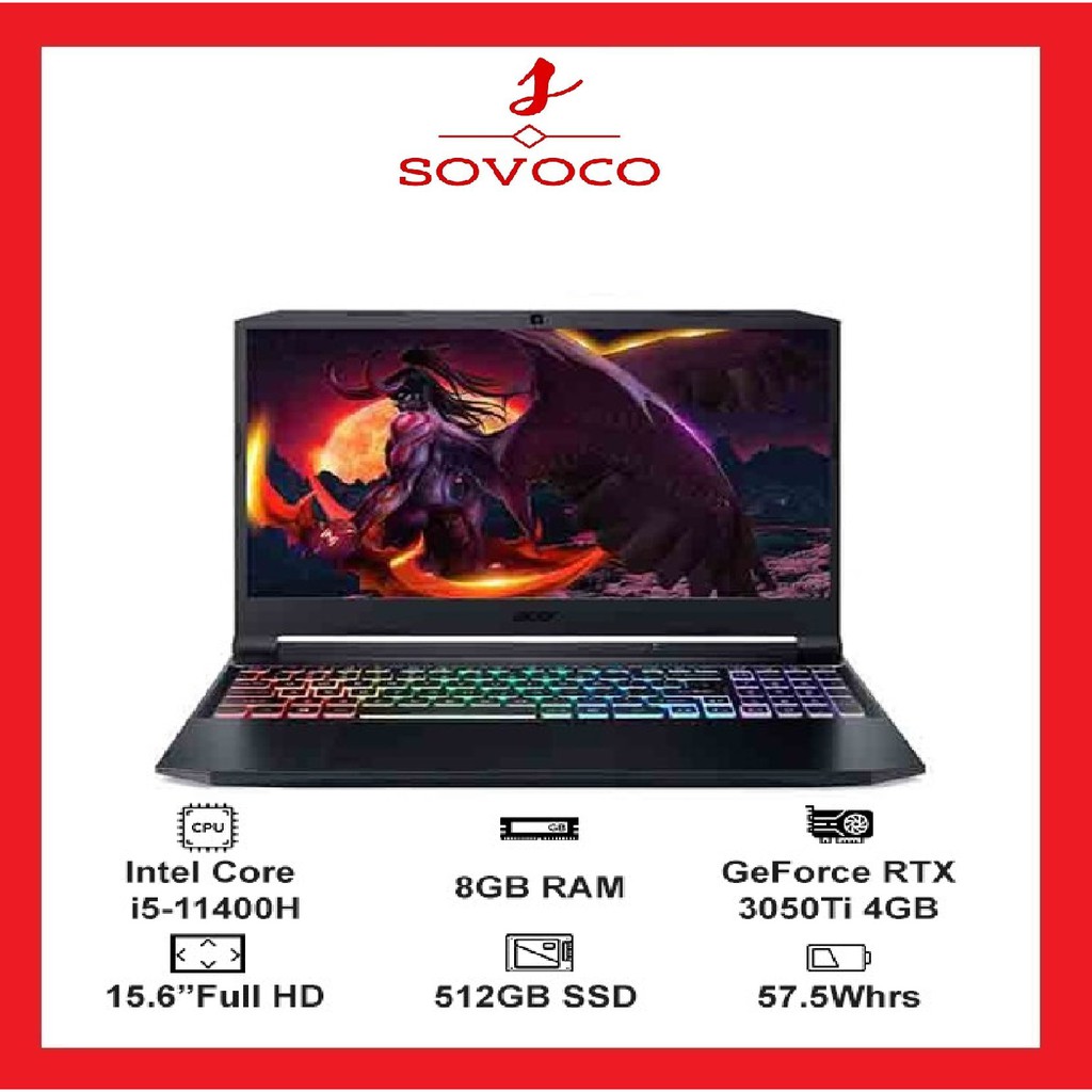 Laptop Acer Gaming Nitro 5 Eagle AN515-57-57MX (NH.QD9SV.002) (i5 11400H/8GB Ram/512GB SSD/RTX3050Ti 4G/15.6 inch FHD 14