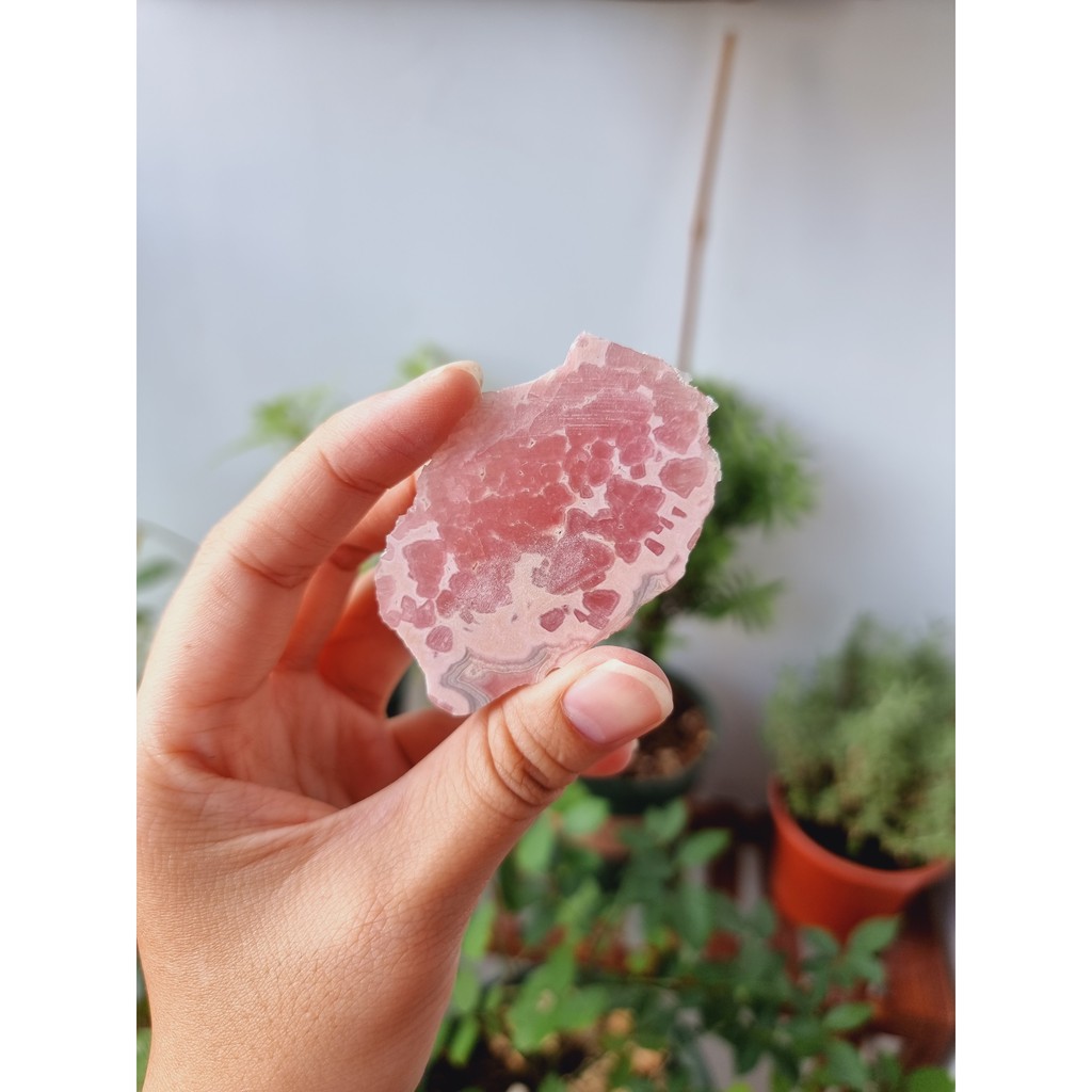 Đá thô Đá Đào Hoa (Rhodochrosite) - Đá thanh tẩy Tarot, Reiki, Thiền định