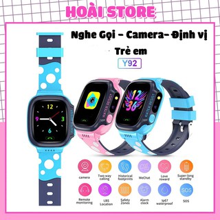 [Nghe gọi - Định vị] Đồng hồ thông minh trẻ em Y92 chống nước Có Tiếng Việt - Wifi