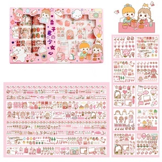 Sticker Và Washi Tape Hộp Sticker Kèm Washi