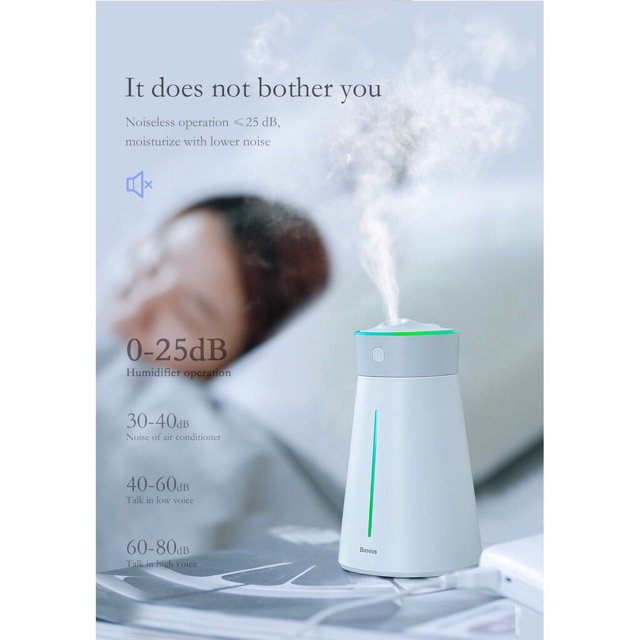 [ Tặng đèn + cánh quạt USB ] Máy phun sương, tạo ẩm, lọc không khí Baseus cho phòng điều hòa