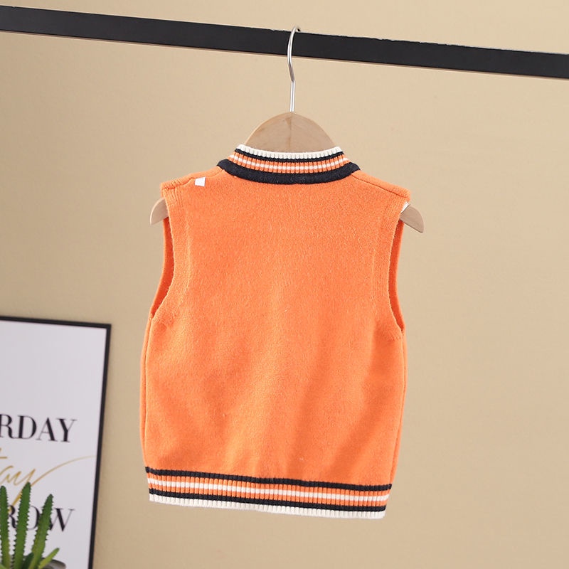 Áo sweater Dệt Kim Không Tay Phong Cách Thời Trang Xuân Thu Mới Cho Bé Trai Và Bé Gái
