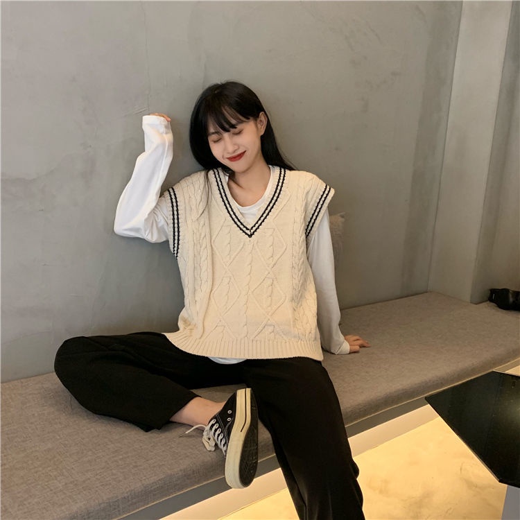 Áo len không tay cổ chữ v thiết kế mới thời trang dành cho nữ