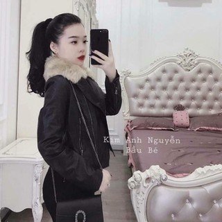 ÁO DA CỔ LÔNG THÁO RỜI SIÊU HOT .