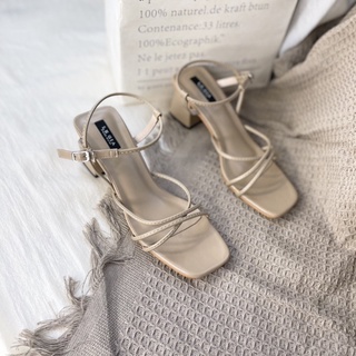 Sandal dây mảnh gót trụ 5cm