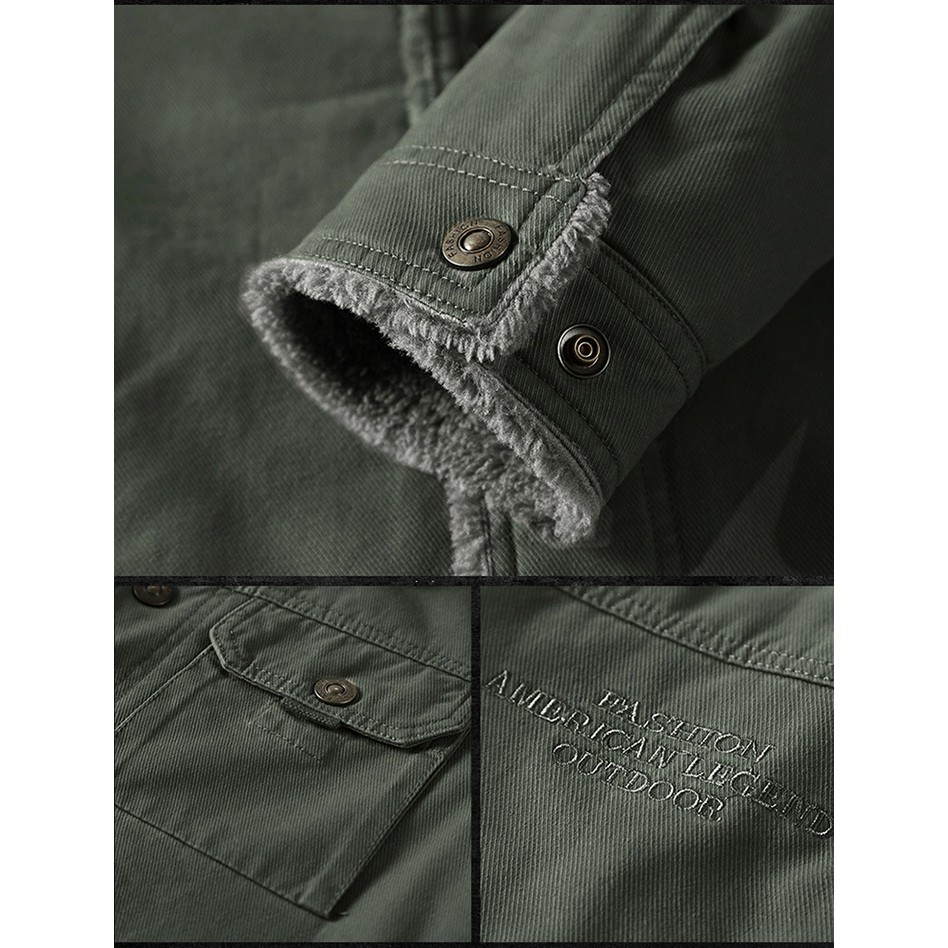 Áo khoác nam kaki nhung mềm lót lông dày mặc ấm - AK2006