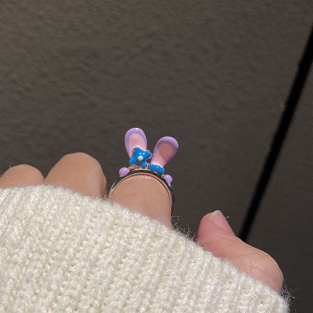 Nhẫn hở hình tai thỏ hoạt hình phong cách Hàn Quốc dễ thương cho nữ