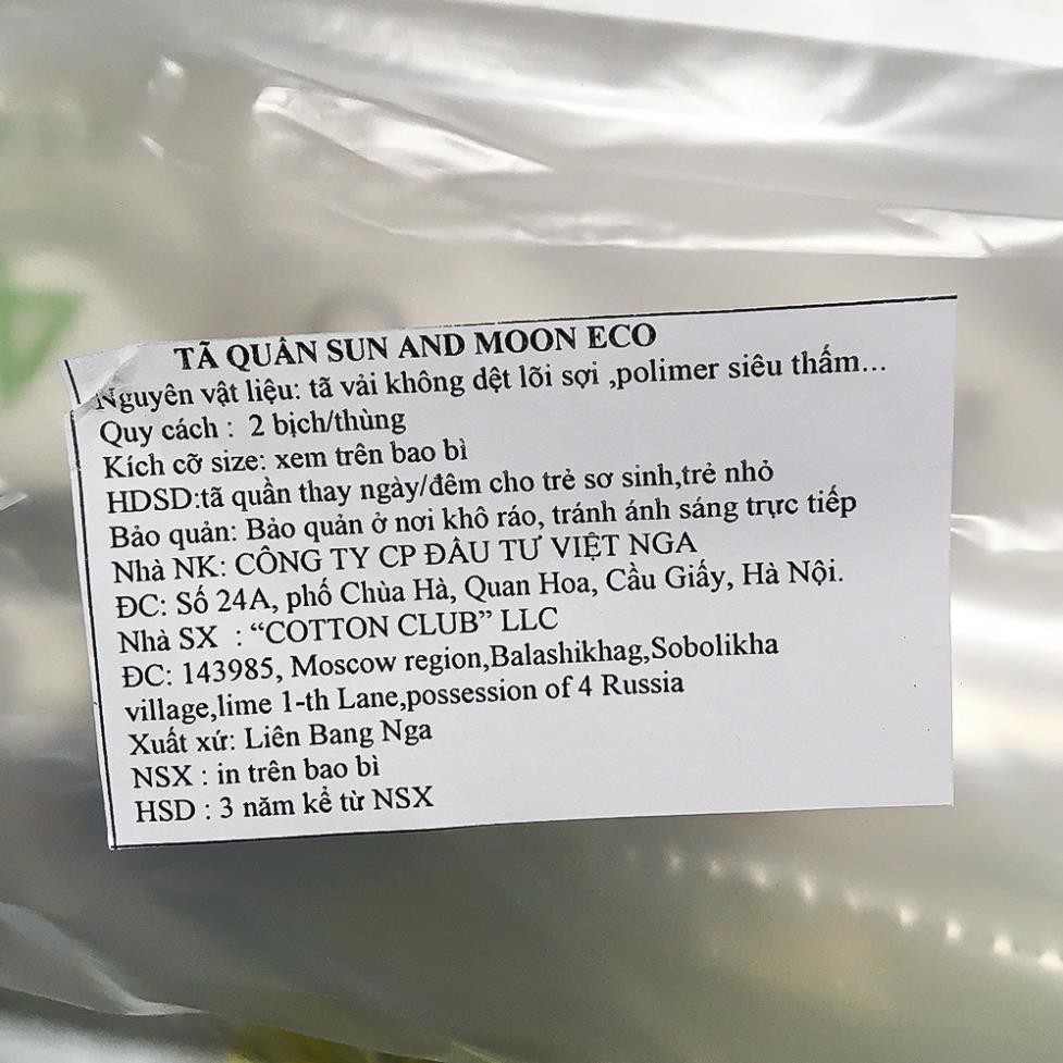 Tã Bỉm Sun and Moon Chính Hãng - Tã Dán/Quần Sun and Moon xuất xứ Liên Bang Nga các loại S70/M48/L43/L36/XL32