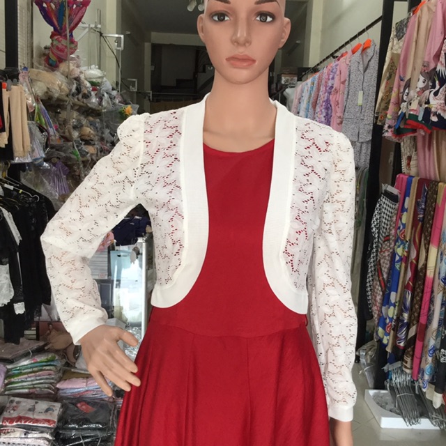 Áo khoác ren lửng tay cộc và dài tay | BigBuy360 - bigbuy360.vn