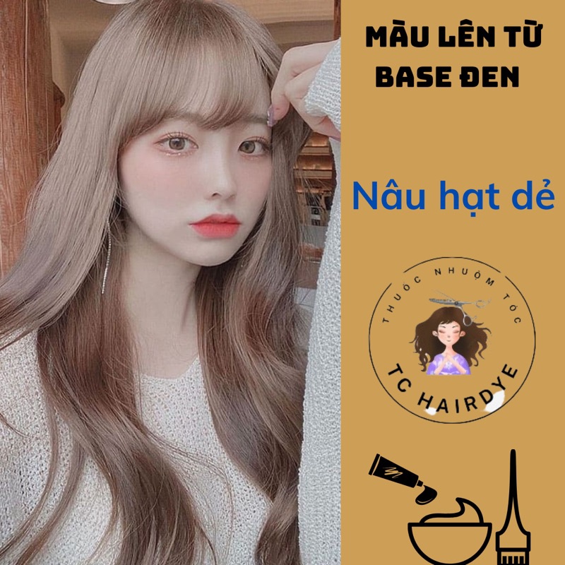 - Thuốc nhuộm tóc NÂU HẠT DẺ lên màu từ nền đen