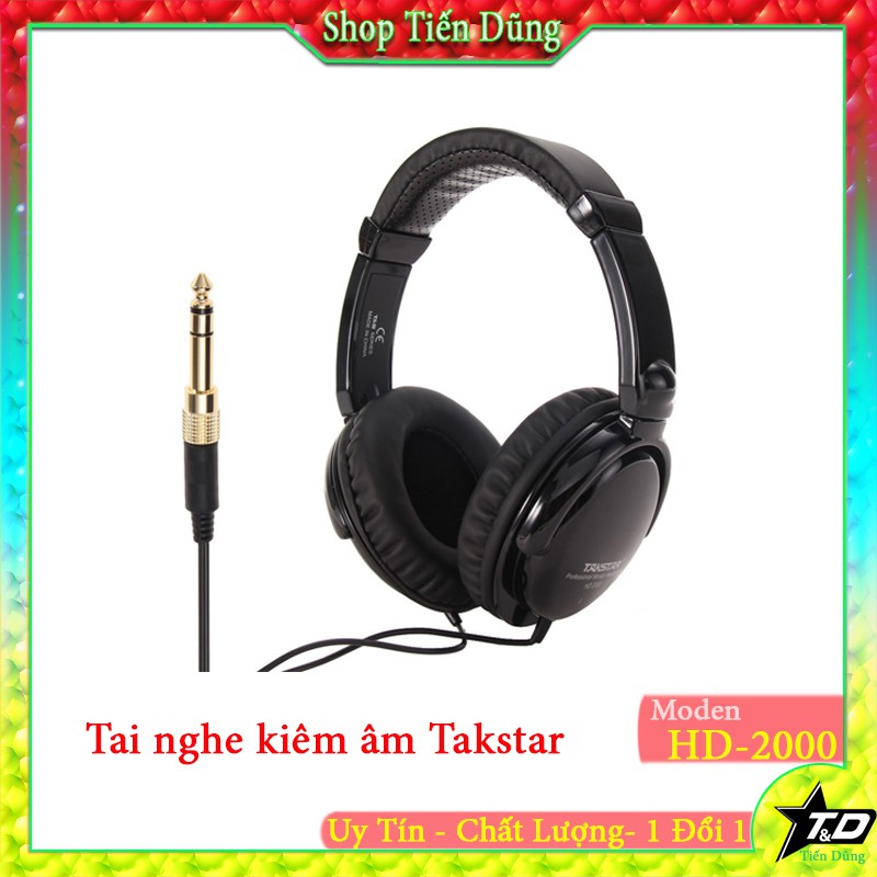 Tai nghe kiểm âm Takstar HD2000 loại chuyên nghiệp- Tai nghe dòng không có mic tặng kèm zắc chuyển 6.5