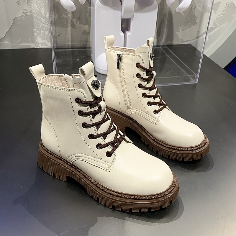 Giày bốt nữ IELGY cao đến mắt cá cột dây phong cách Anh Quốc retro thời trang cá tính  | BigBuy360 - bigbuy360.vn