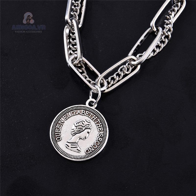 Vòng Đeo Tay Bằng Bạc Hình Chân Dung Phong Cách Cổ Điển