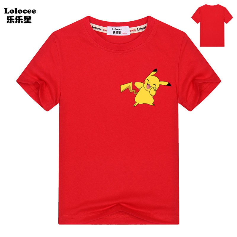 Áo Thun Tay Ngắn In Hình Pikachu Dễ Thương Cho Bé