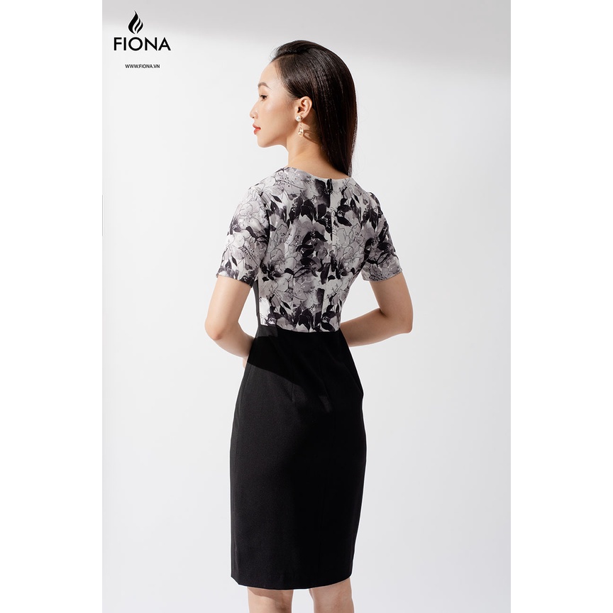 Đầm Ôm Phối Họa Tiết FIONA, Đầm Nữ Thời Trang Nữ Tính Mã F459852