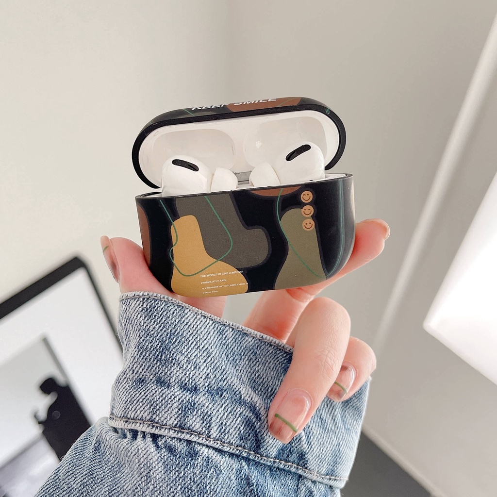 Vỏ Bảo Vệ Hộp Sạc Tai Nghe AirPods3 AirPods3 Họa Tiết Rằn Ri Mặt Cười Màu Nhám Dễ Thương 2021