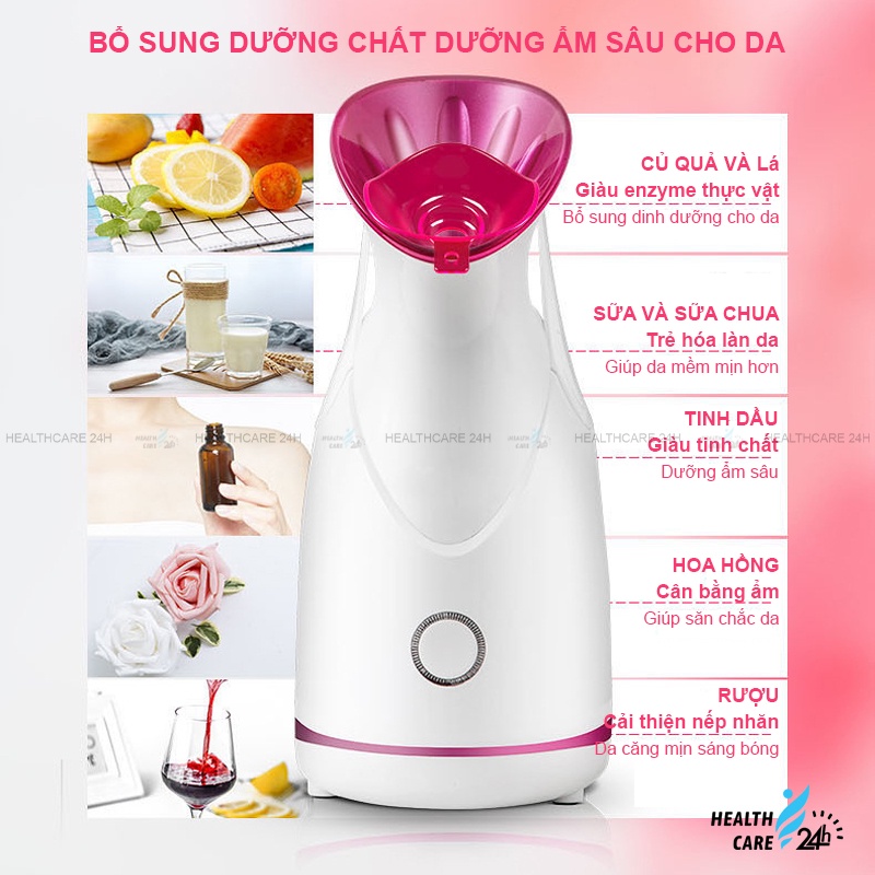 Máy xông mặt Phyopus Cao cấp Chính hãng Healthcare24h G002 loại bỏ bụi bẩn, cấp ẩm cho da bằng công nghệ Nano hơi nước