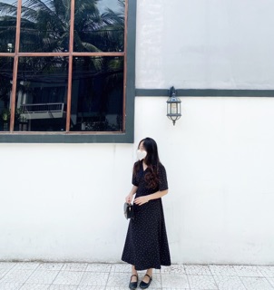 Đầm chấm bi maxi thiết kế Ma Vie