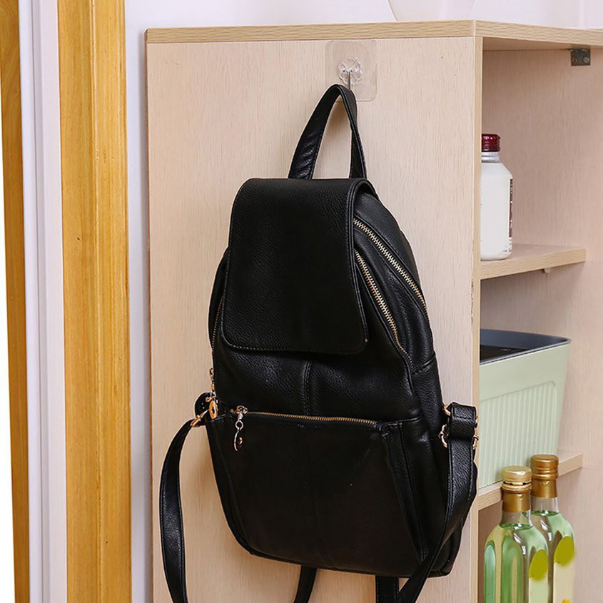 Móc dán tường siêu dính trong suốt chịu lực 10kg - Miếng dán tường trong suốt chịu lực có móc treo 6x6cm