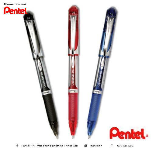 Bút Ký Nhật Bản Mực Gel Pentel Energel BLN55 Ngòi 0.5mm | Siêu Nét Siêu Mịn Không Nhòe | Khô Trong 1/3s (3 Màu Mực)