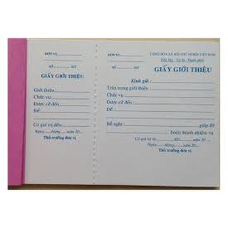 Giấy giới thiệu 1 liên - 13*19cm ( cuốn )