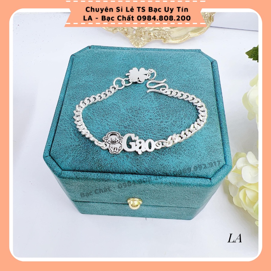 Lắc tay - lắc chân cho bé dạng chữ liền con giáp bằng bạc ta
