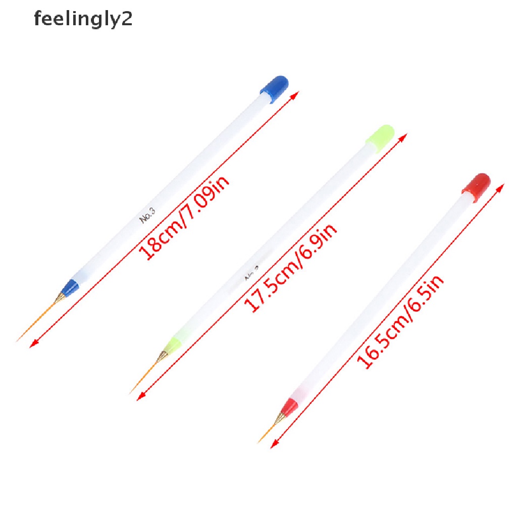 Set 3 Cọ Vẽ Trang Trí Móng Tay Đầu Mềm Siêu Mỏng Tiện Dụng