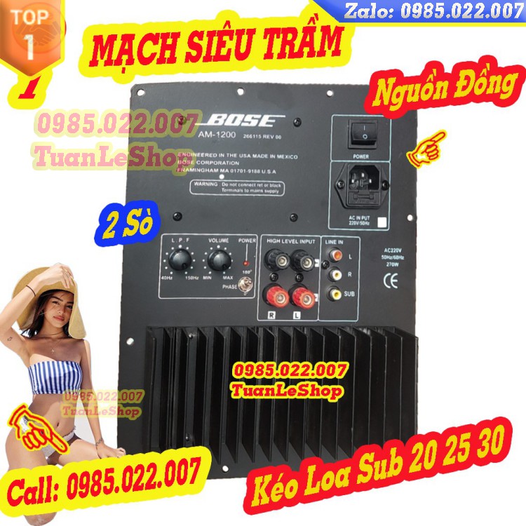 MẠCH LOA SUB  NGUỒN ĐỒNG  MẠCH SIÊU TRÂM 2 SÒ SANKEN - KÉO LOA 25 30