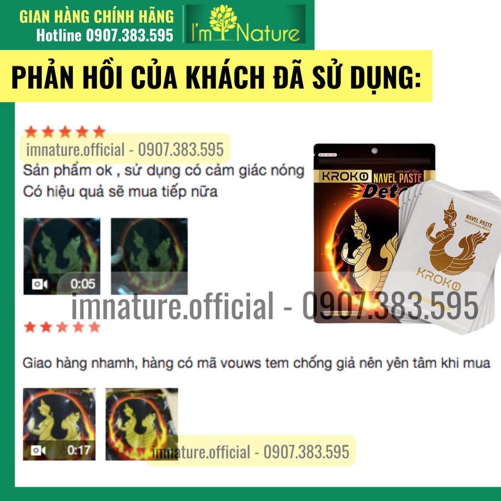 5 Miếng Dán Giảm Mỡ Bụng Cấp Tốc Kroko - Dán Tan Mỡ Bắp Tay Đùi Bụng Thái Lan Navel Paste