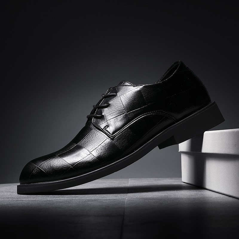 Elegant fashionable plain leather shoes for men size 38-48