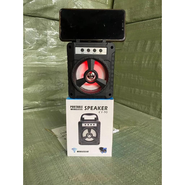 Loa Bluetooth mini xách tay C1-90 nhỏ gọn âm thanh siêu hay đèn led nhấp nháy Hỗ trợ cắm thẻ nhớ, USB