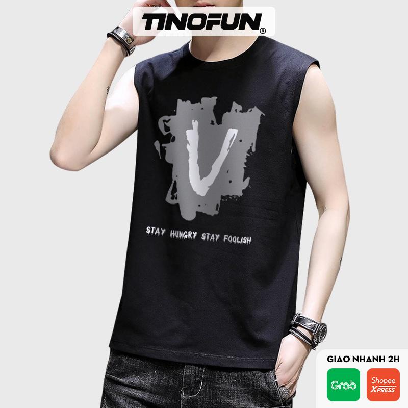 Áo 3 lỗ nam TINOFUN áo tank top KCZ chất vải co dãn thời trang tập gym cao cấp