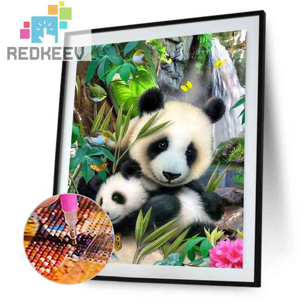 Bộ Tranh Đính Đá 5D Tự Làm Hình Gấu Trúc Toàn Diện