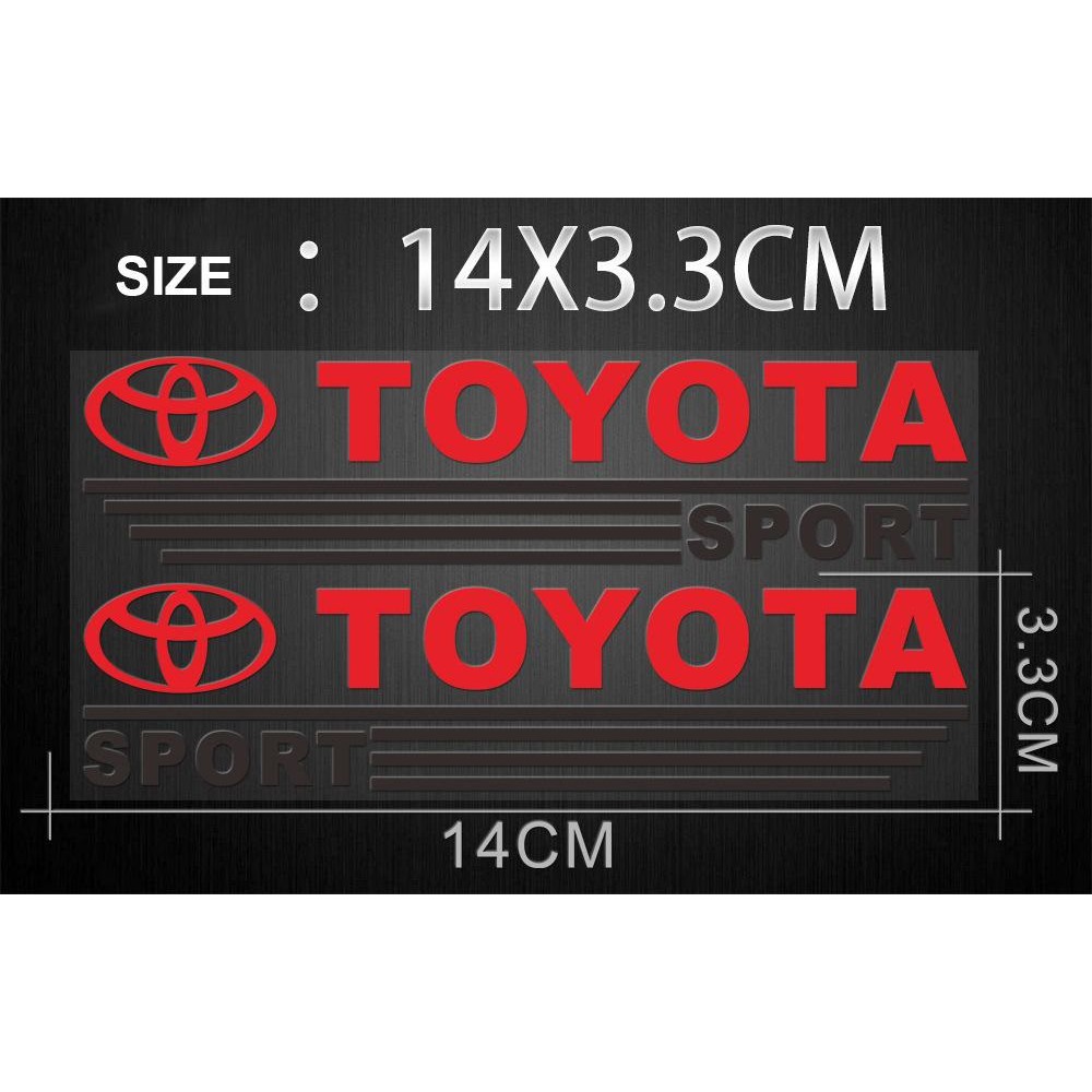 Decal Toyota dán gương chiếu hậu xe ô tô - Tem dán gương xe hơi