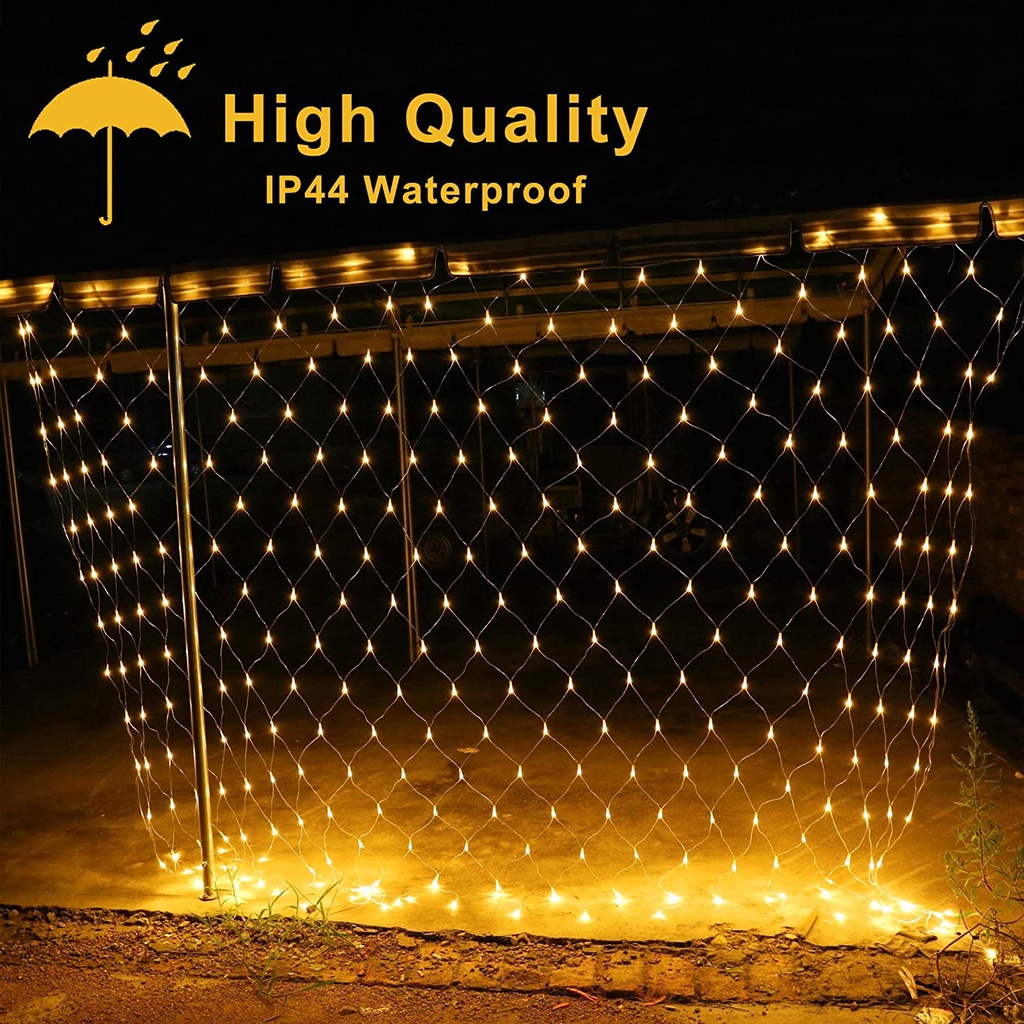 Rèm dây 100 đèn LED AC220V 1.5x1.5m 3x2m phích cắm EU trang trí chống nước