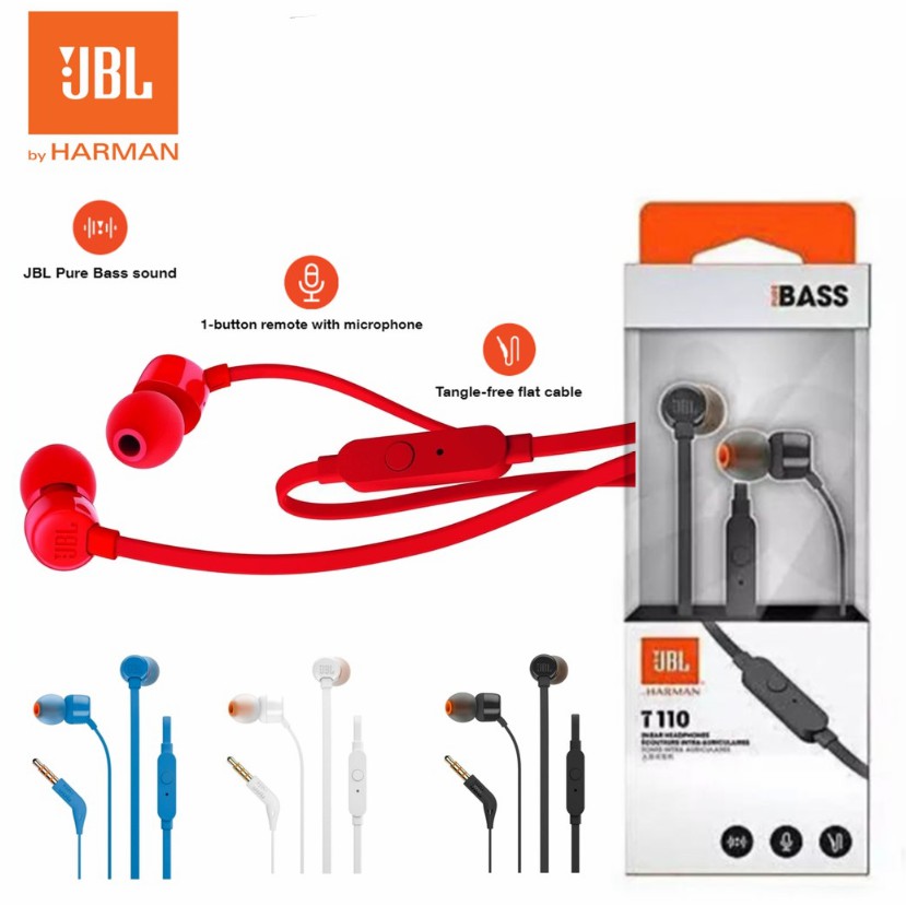 Tai nghe thể thao JBL T110 có Bluetooth micro với giắc cắm 3.5mm