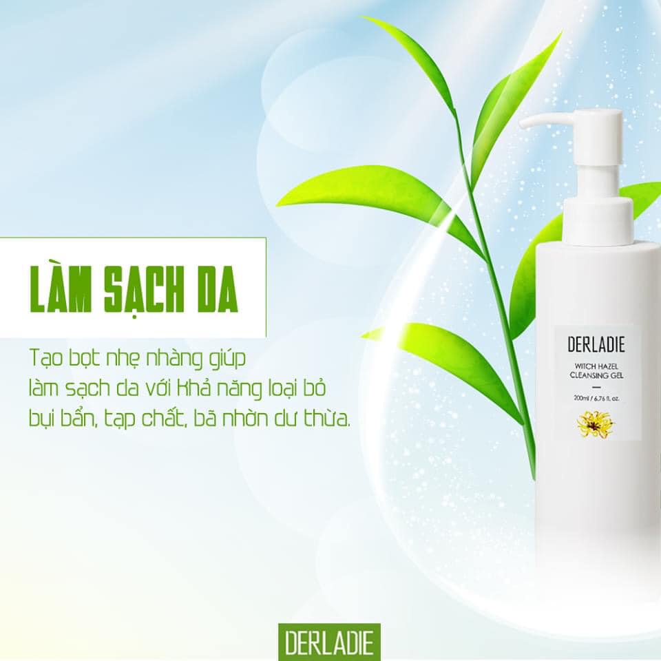 Sữa Rửa Mặt Derladie With Hazel Cleansing Gel 200ml Sạch Sâu Sáng Mịn Nhập Khẩu Chính Hãng | BigBuy360 - bigbuy360.vn